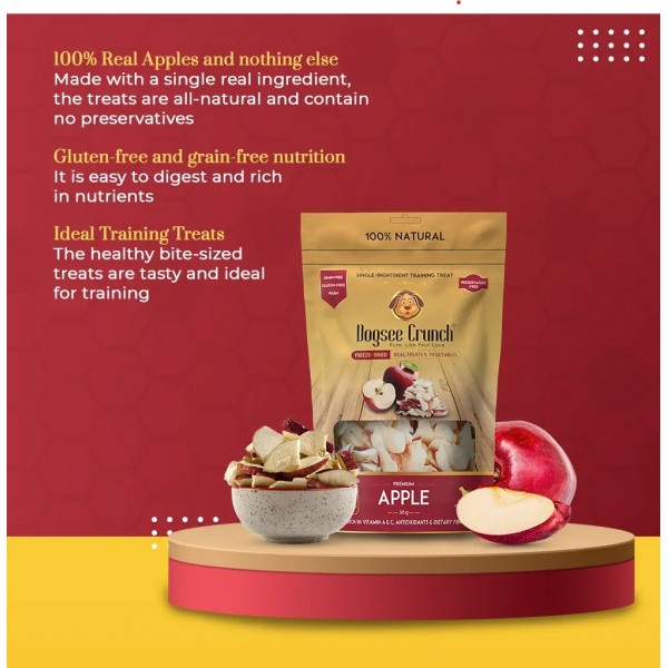 Image showcasing Dogsee Dog Treat Crunch Apple 150g | Pet Master Singapore